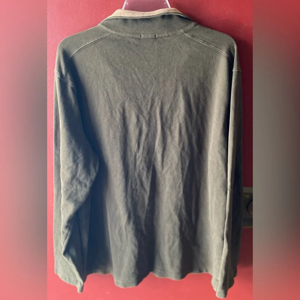 J.Crew 100% Cotton Half Zip Green Mens Cozy Soft Sweatshirt Size XL